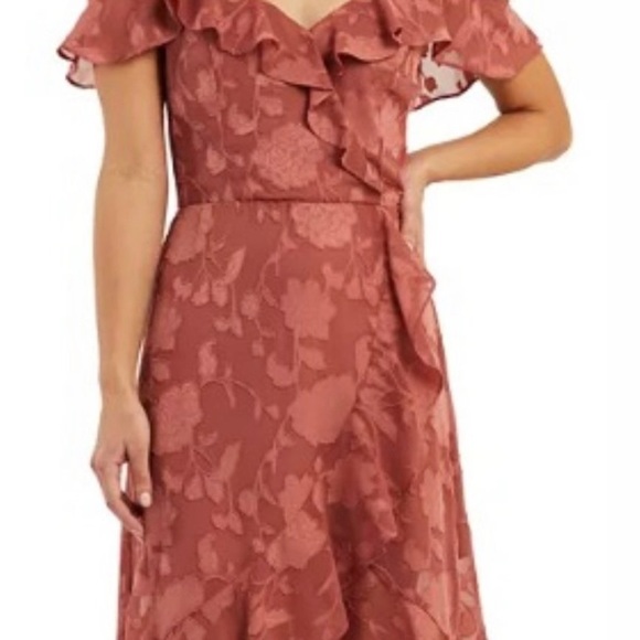 BCX Plus Pink Purple Mauve Ruffled Textured High-Low Dress. Size 1X. NWT! - Picture 13 of 13